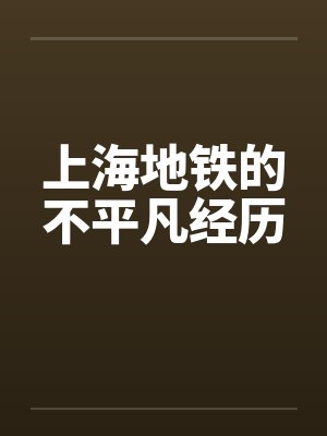 上海地铁的不平凡经历