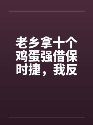 老乡拿十个鸡蛋强借保时捷,我反手送他吃牢饭