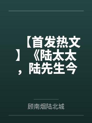 【首发热文】《陆太太，陆先生今晚回来过夜》顾南烟 陆北城by顾南烟陆北城