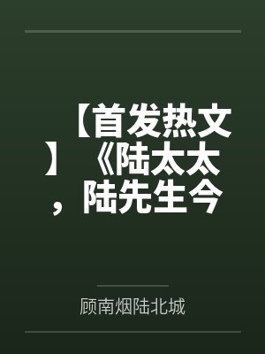 【首发热文】《陆太太，陆先生今晚回来过夜》顾南烟 陆北城by顾南烟陆北城