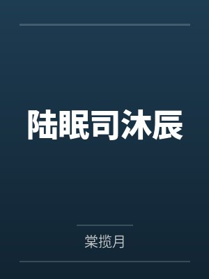 陆眠司沐辰