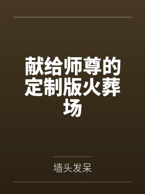 献给师尊的定制版火葬场